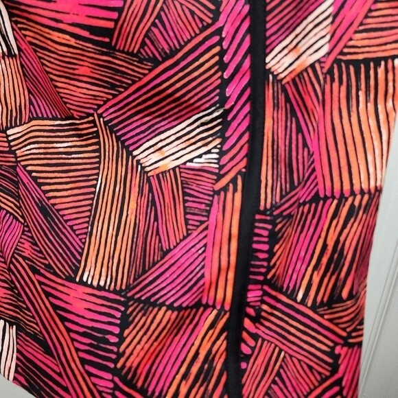 Calvin Klein Sheath Dress Cocktail Pencil Pink Orange Red Abstract Size 8 - Picture 13 of 16